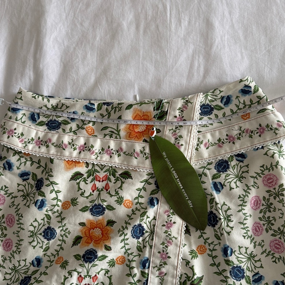 NEW Farm Rio Off-White Folk Floral Mini Wrap Skirt - Picture 11 of 12